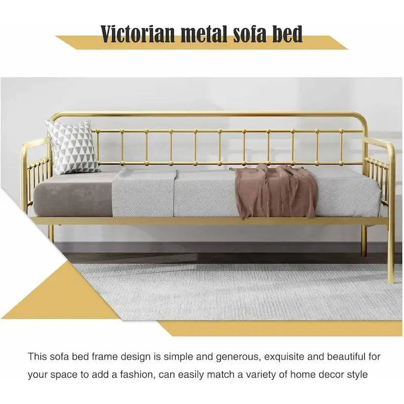Alazyhome Daybed Metal Bed Frame / Sofa Bed / Living Guest Room