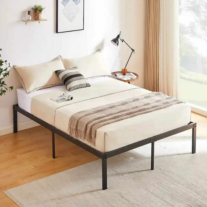 Javlergo 14 Inch Metal Platform Bed Frame, Heavy Duty Steel Slat/No Box Spring Needed