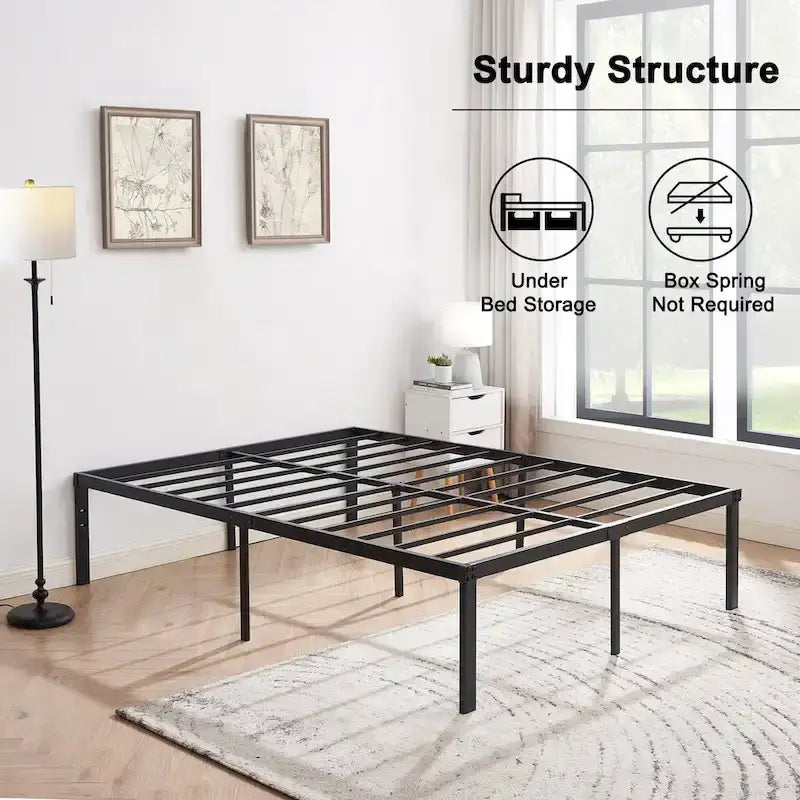 Javlergo 14 Inch Metal Platform Bed Frame, Heavy Duty Steel Slat/No Box Spring Needed