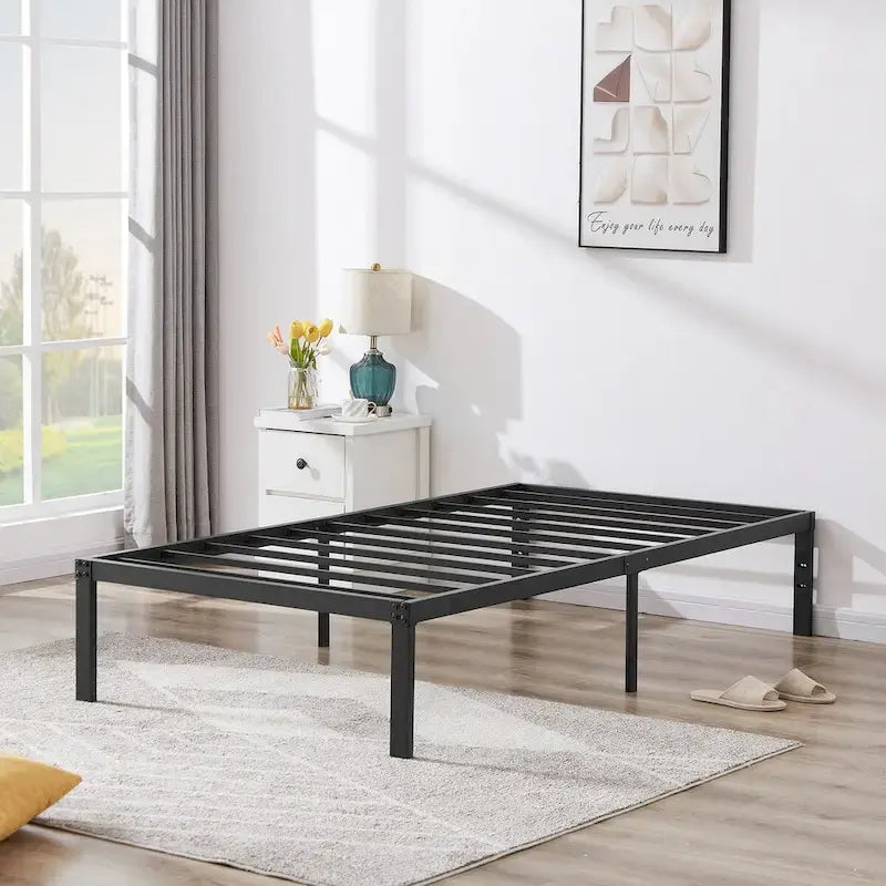 Javlergo 14 Inch Metal Platform Bed Frame, Heavy Duty Steel Slat/No Box Spring Needed