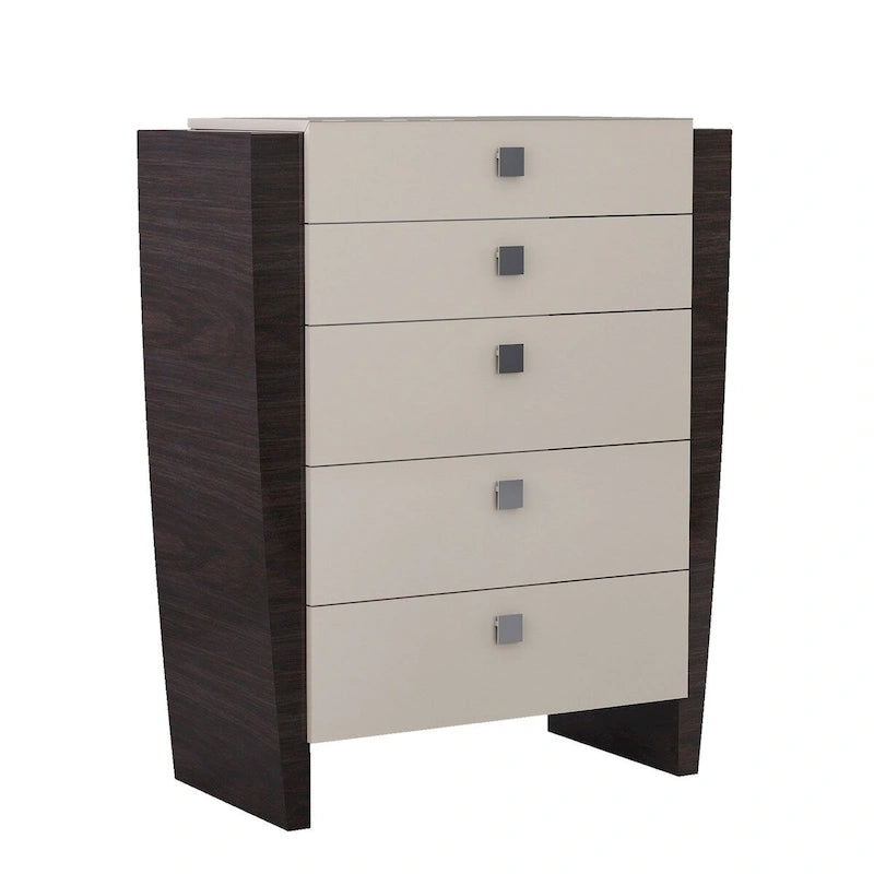 HomeRoots 48 Refined Beige High Gloss Chest