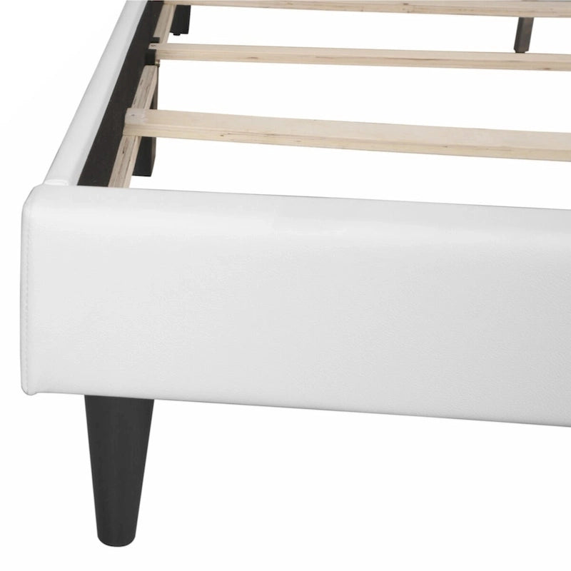 White PU Platform Bed, Queen Size