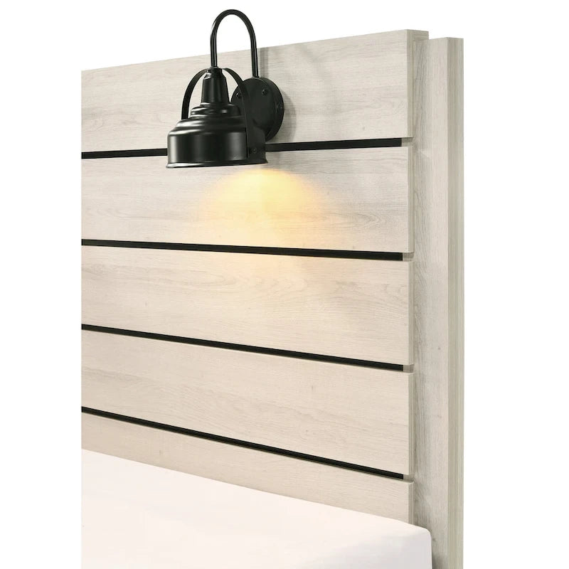 Edyth 3 Piece White LED Panel Bedroom Set