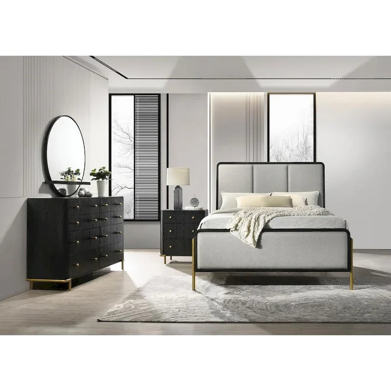 Anser Black and Grey 4-piece Bedroom Set