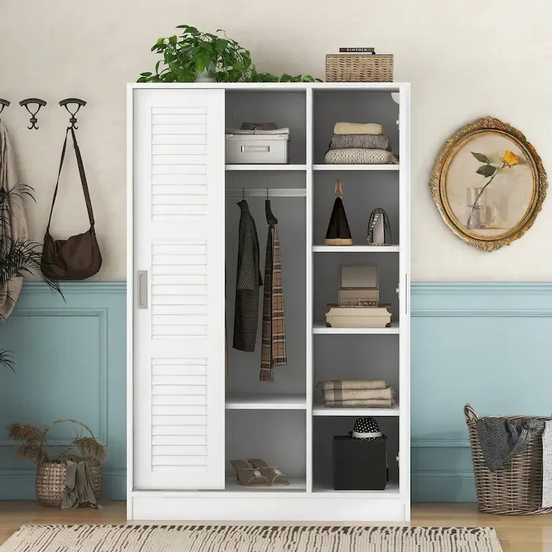 Nestfair 3-Door Shutter Wardrobe with Shelves