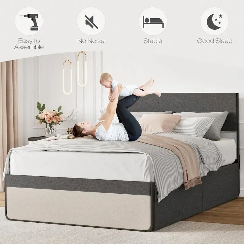 Bed Frame with 2 Storage Drawers