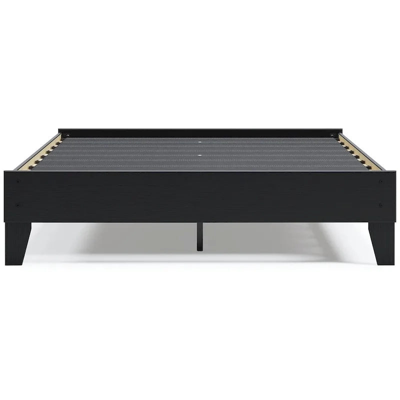 Signature Design by Ashley Finch Black Platform Bed with 2 Nightstands