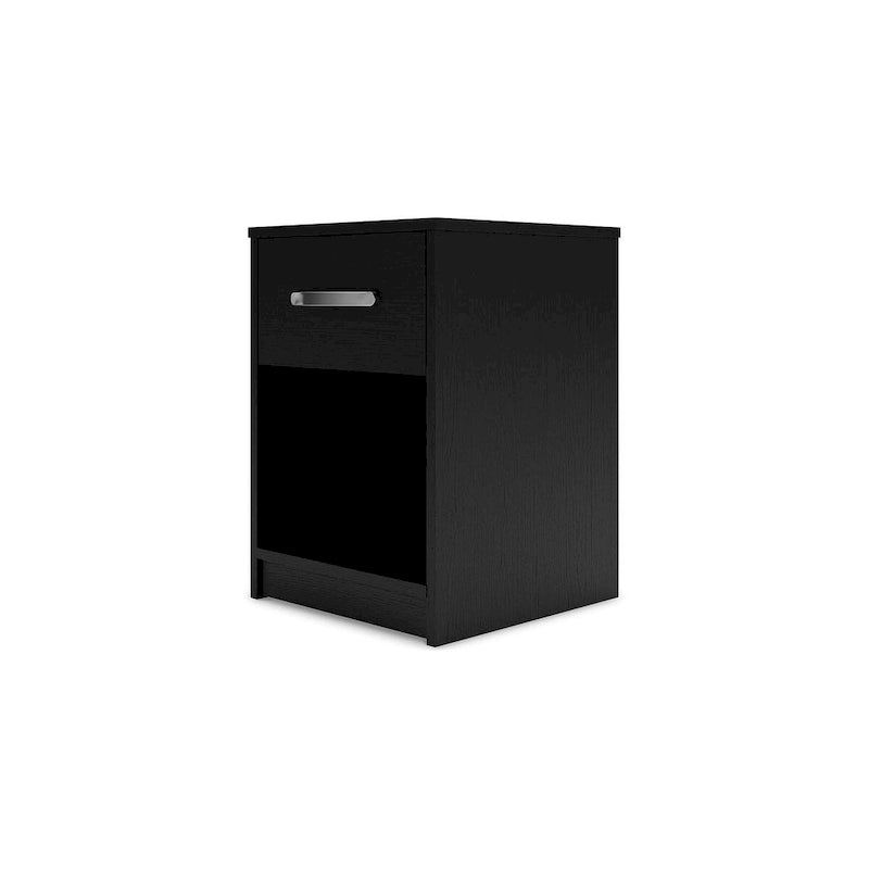 Signature Design by Ashley Finch Black Platform Bed with 2 Nightstands