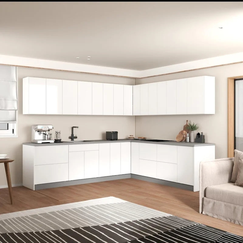 Cuisine Collection Moderne Coloris Blanc Mat Dimensions de Base 10x8,5 Pieds de Large - 102x120