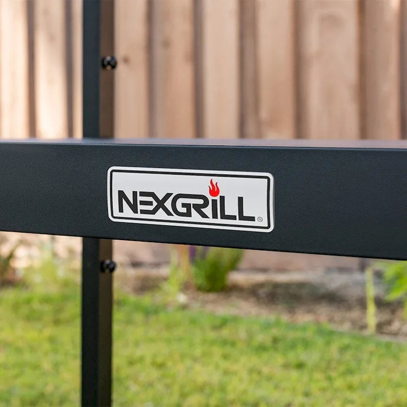 Nexgrill Outdoor Stainless Steel BBQ Preparation Cart w/ Double Shelf