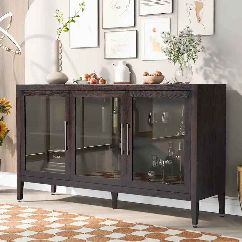 Armoire de rangement en bois de 58,2 po avec portes et tablette réglable – S.O.