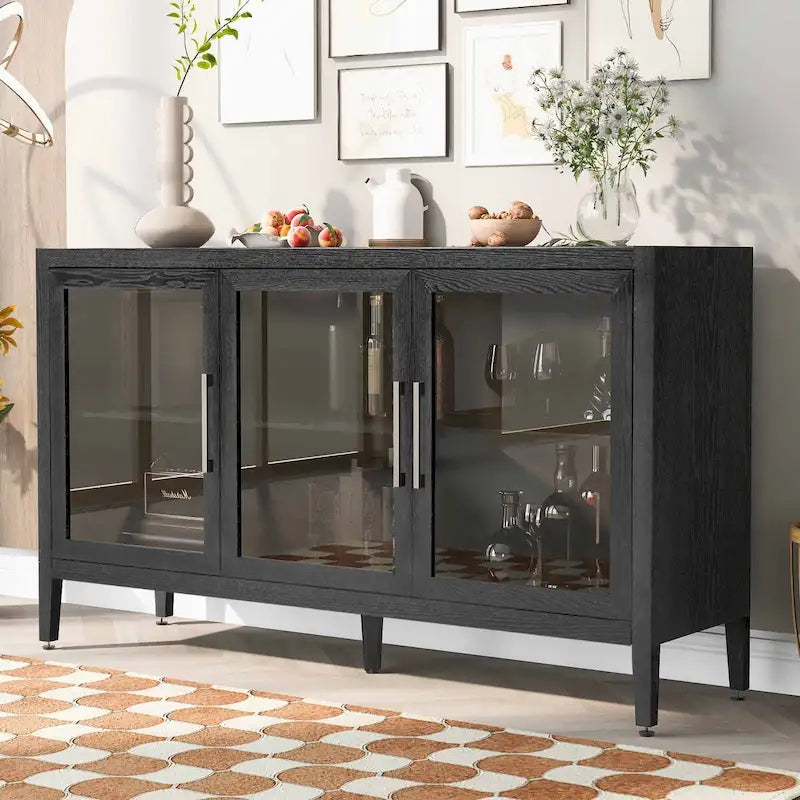 Armoire de rangement en bois de 58,2 po avec portes et tablette réglable – S.O.