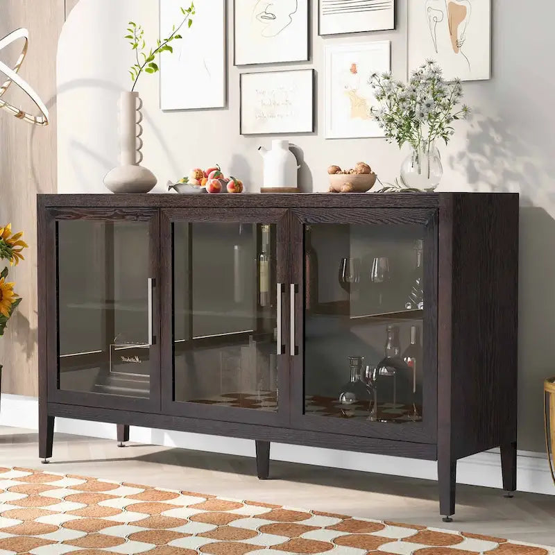 Armoire de rangement en bois de 58,2 po avec portes et tablette réglable – S.O.
