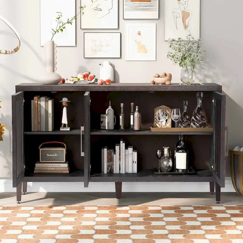 Armoire de rangement en bois de 58,2 po avec portes et tablette réglable – S.O.