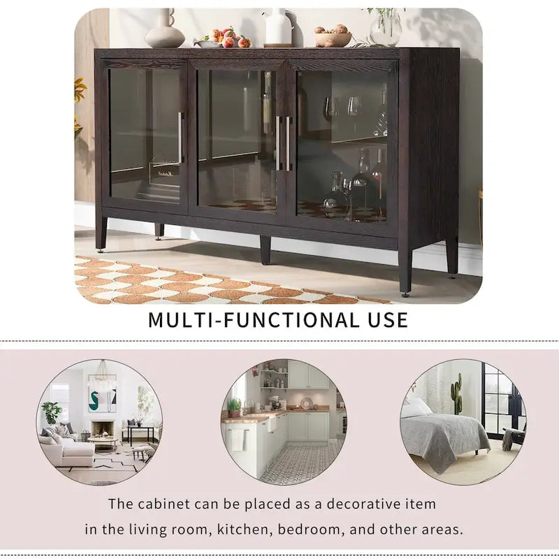 Armoire de rangement en bois de 58,2 po avec portes et tablette réglable – S.O.