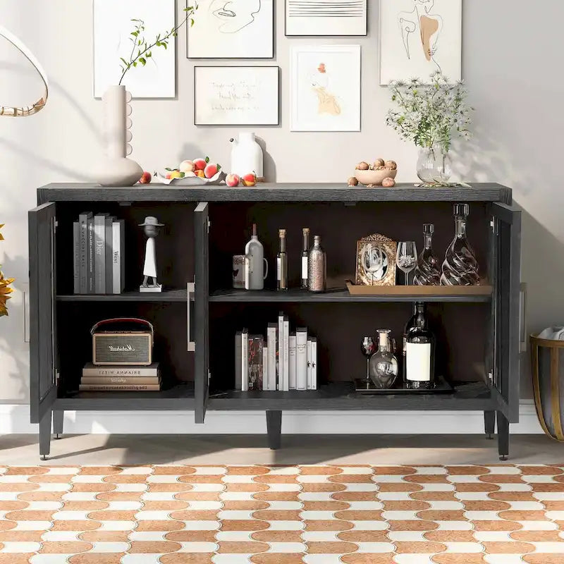 Armoire de rangement en bois de 58,2 po avec portes et tablette réglable – S.O.