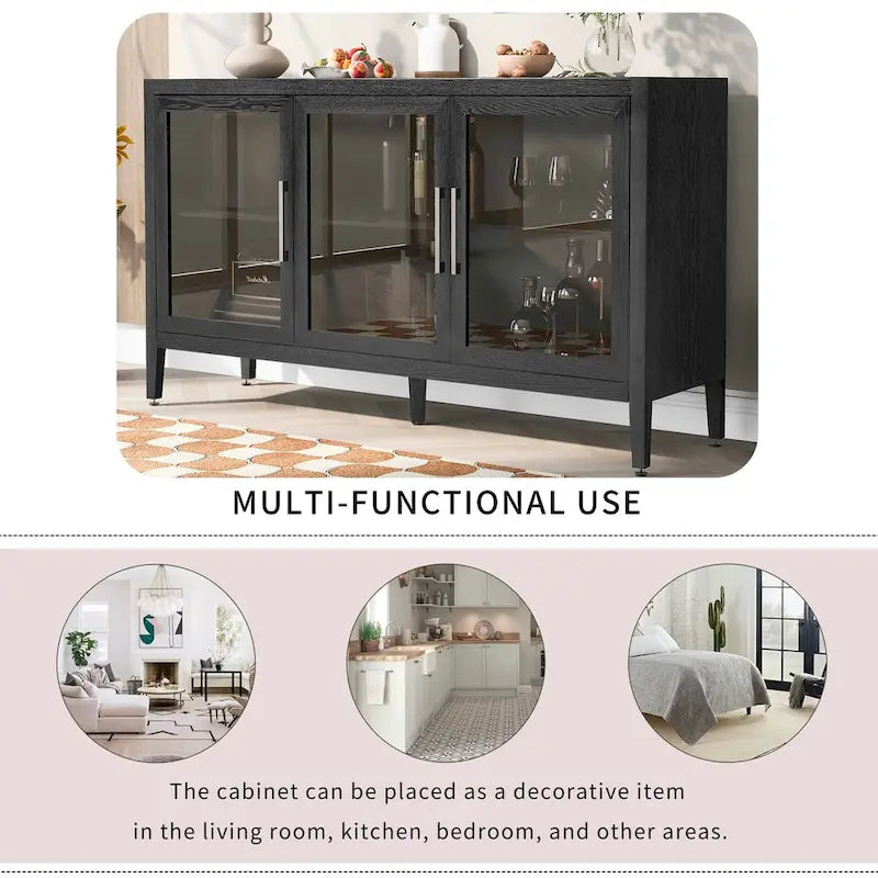 Armoire de rangement en bois de 58,2 po avec portes et tablette réglable – S.O.