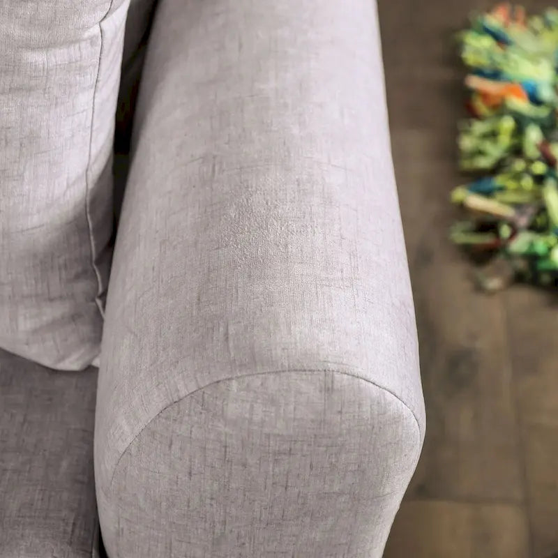 Leonine Contemporary Light Grey Fabric Padded Sofa by Furniture of America