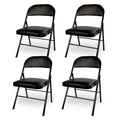 Javlergo 4 Pack Folding Chairs with Padded Cushion, Indoor Outdoor Portable Metal Chairs for Home Office