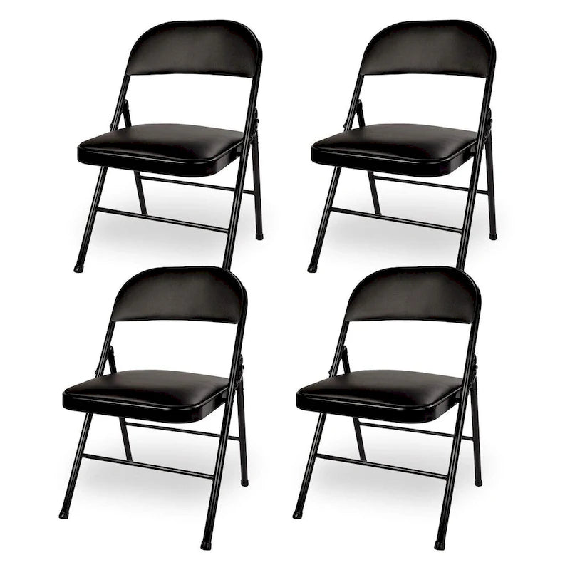 Javlergo 4 Pack Folding Chairs with Padded Cushion, Indoor Outdoor Portable Metal Chairs for Home Office