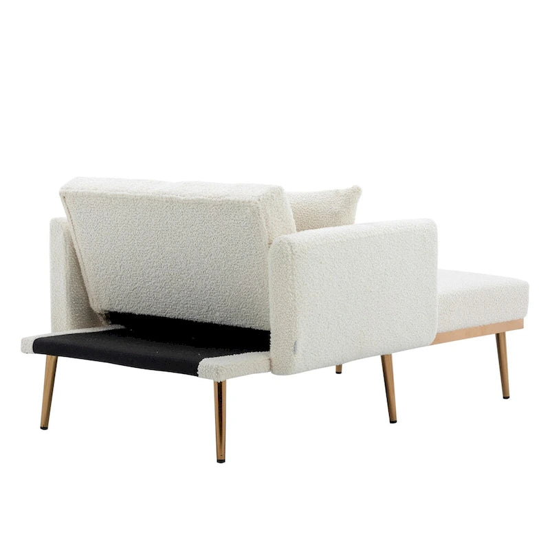 Chaise lounge chair/accent chair,Curved edges, padded with thick foam and upholstered with high-quality fabric