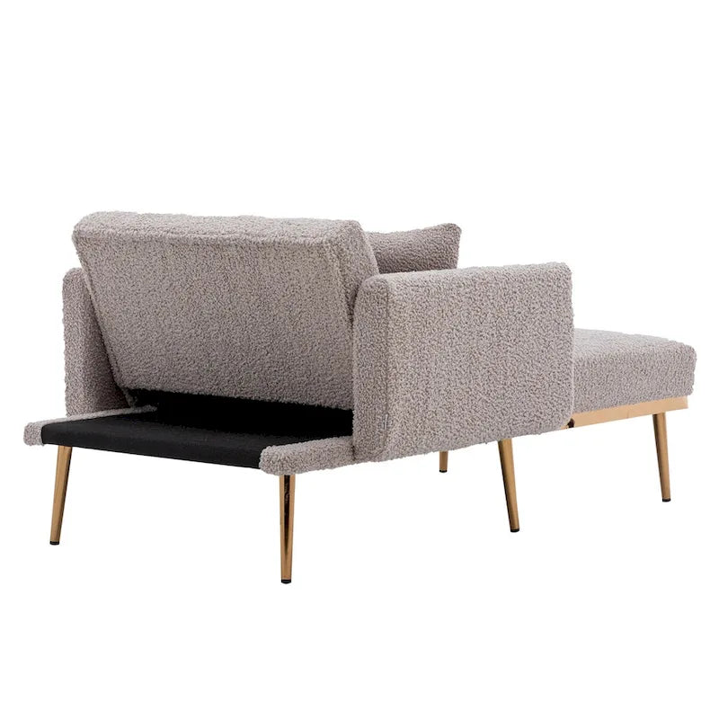 Chaise lounge chair/accent chair,Curved edges, padded with thick foam and upholstered with high-quality fabric