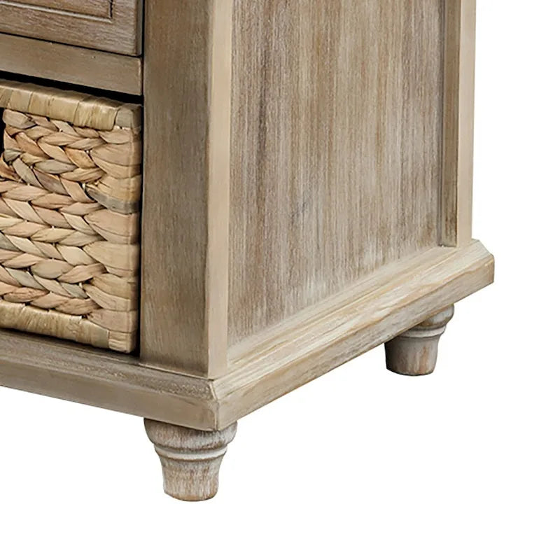 Banc de rangement de style ferme classique avec un coussin de siège amovible en mélange de lin