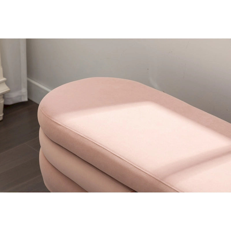 Banc de rangement en tissu de velours Banc de chambre à coucher avec pieds en bois pour salon, chambre à coucher, intérieur
