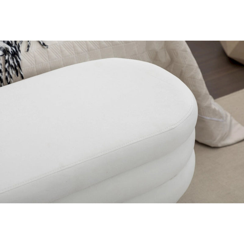 Banc de rangement en tissu de velours Banc de chambre à coucher avec pieds en bois pour salon, chambre à coucher, intérieur