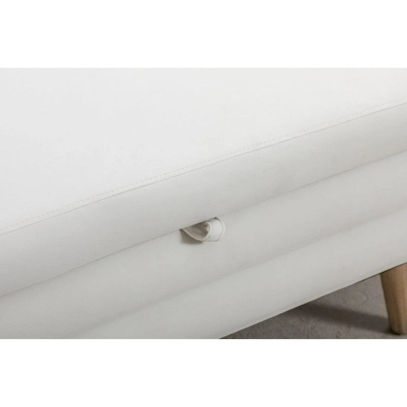 Banc de rangement en tissu de velours Banc de chambre à coucher avec pieds en bois pour salon, chambre à coucher, intérieur