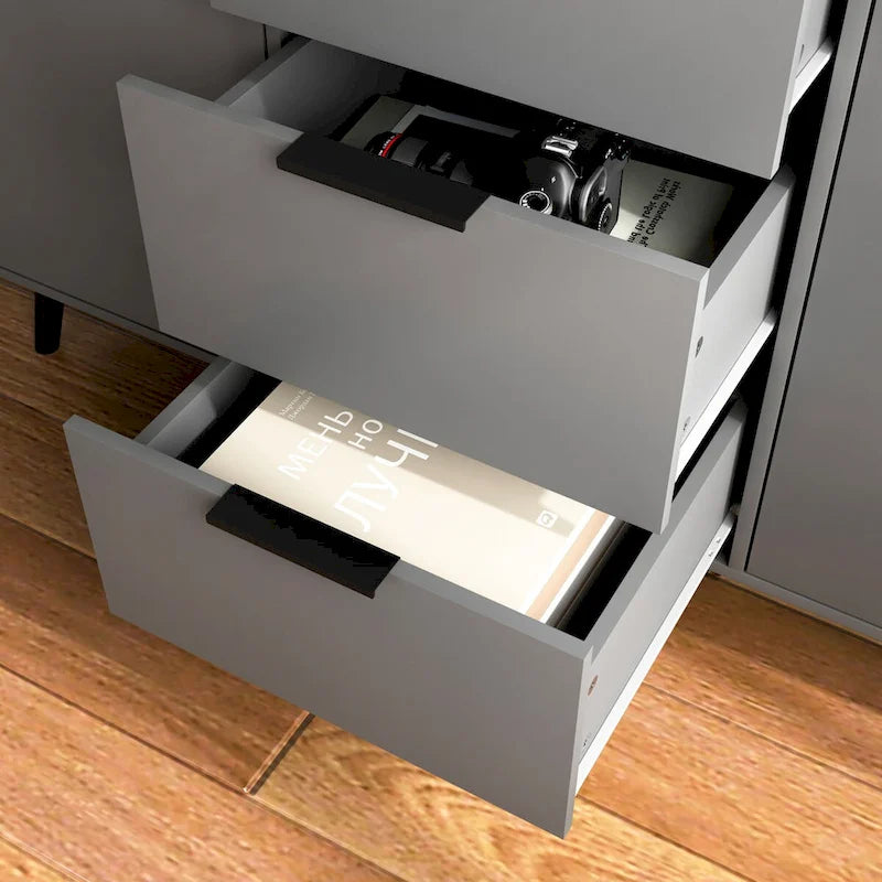 Bahut de salle à manger avec rangement, meuble de bar à café en bois, buffet de cuisine de 120 cm avec 3 tiroirs et 2 portes