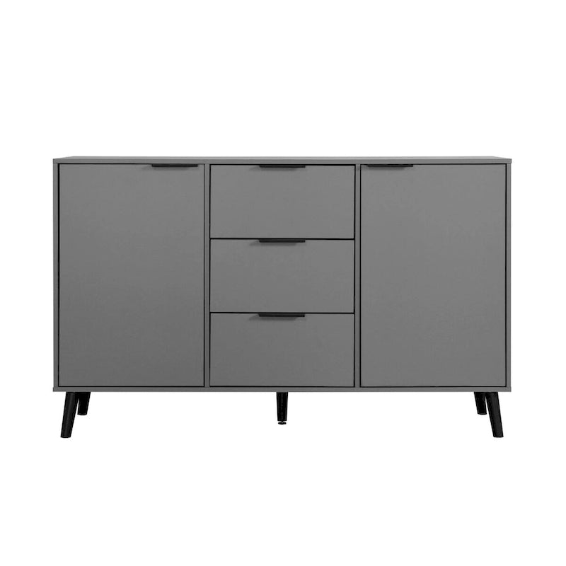 Bahut de salle à manger avec rangement, meuble de bar à café en bois, buffet de cuisine de 120 cm avec 3 tiroirs et 2 portes