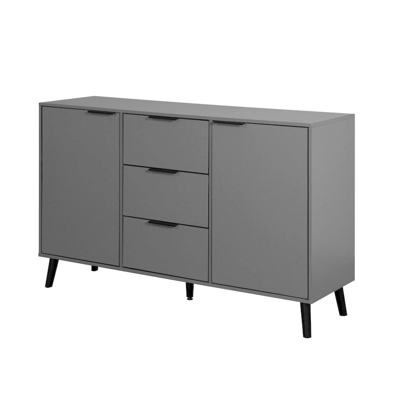 Bahut de salle à manger avec rangement, meuble de bar à café en bois, buffet de cuisine de 120 cm avec 3 tiroirs et 2 portes