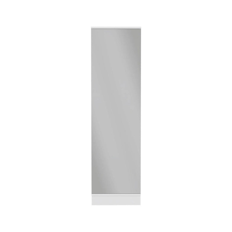 Shoe Rack Chimg, Mirror, Five Interior Shelves, Single Door Cabinet, White Finish