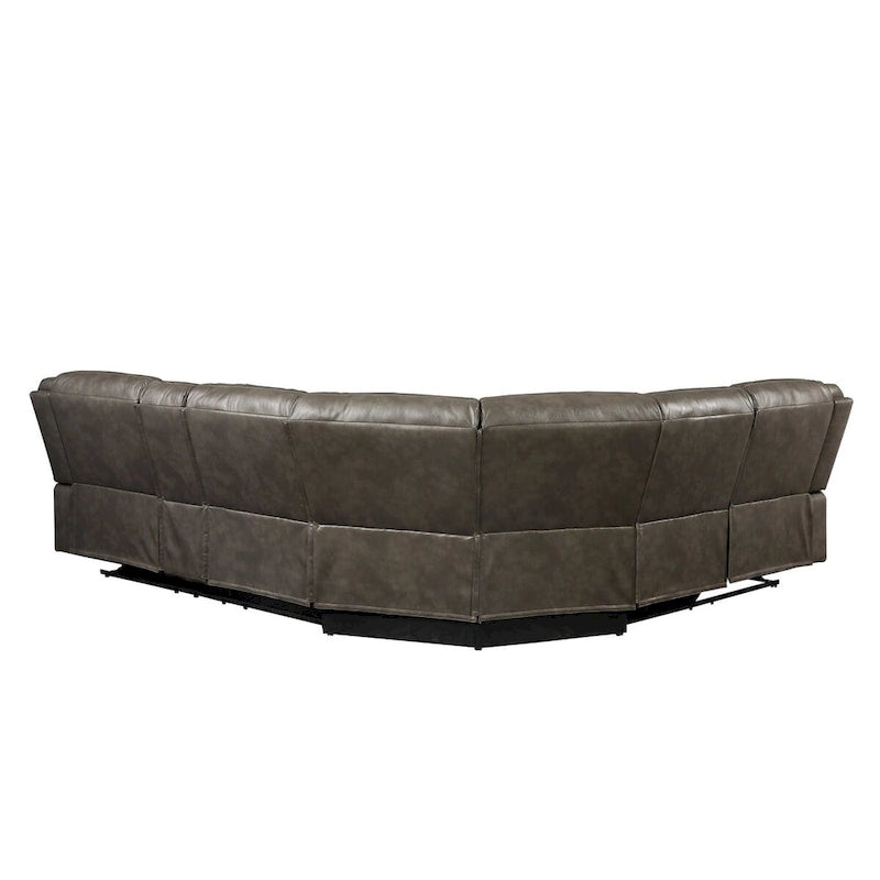 Leatherette Upholstered Reclining Sectional in Taupe