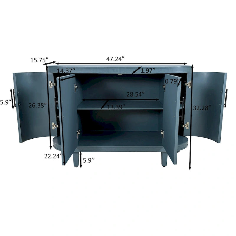 Meuble de rangement buffet incurvé