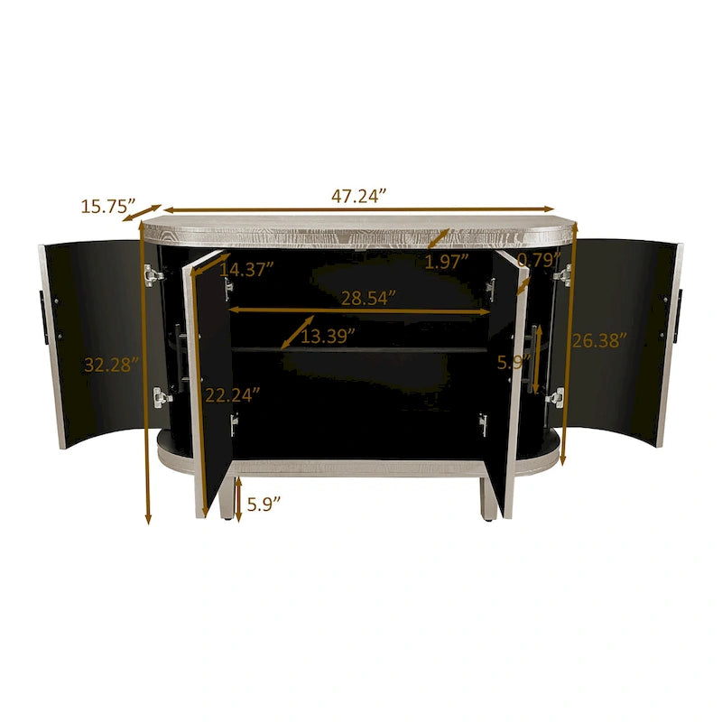 Meuble de rangement buffet incurvé
