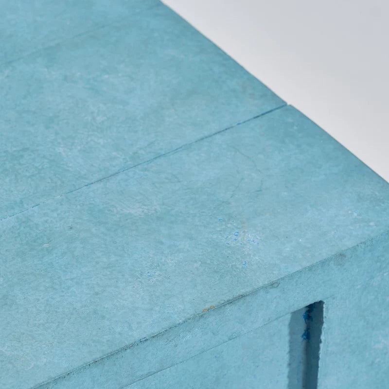 Modern Classic Blue/Grey Square Wooden Light End Table, Side Table