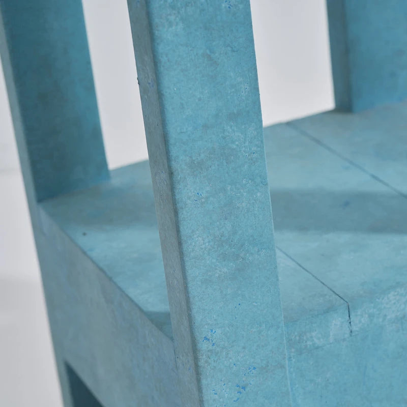 Modern Classic Blue/Grey Square Wooden Light End Table, Side Table