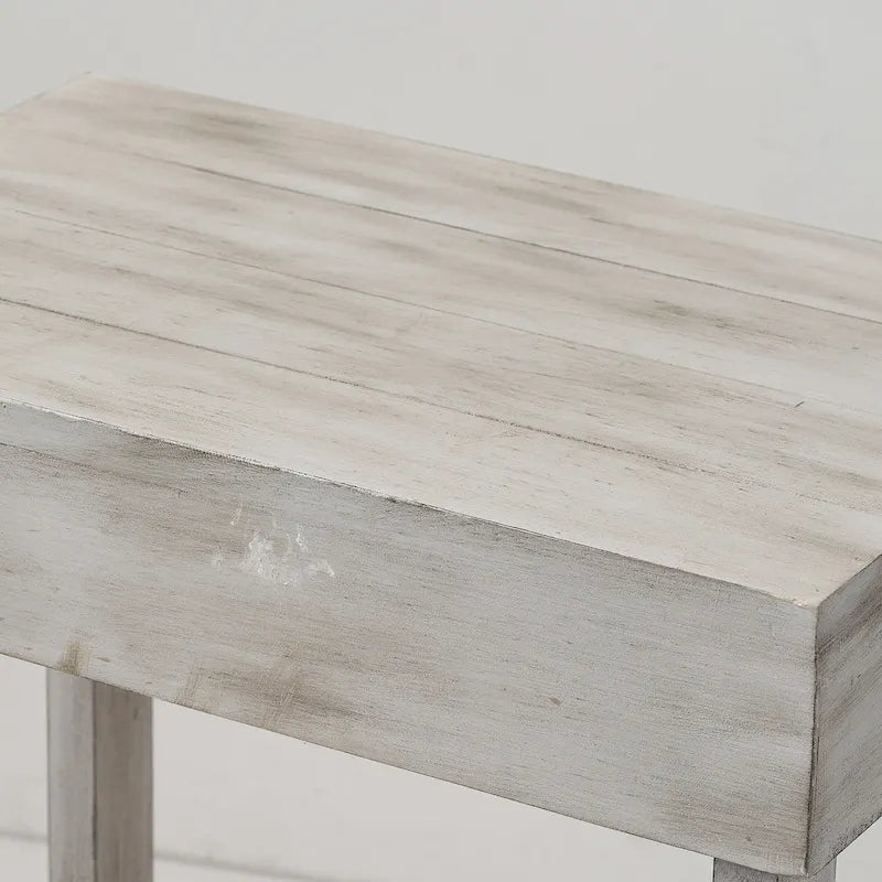 Modern Classic Blue/Grey Square Wooden Light End Table, Side Table