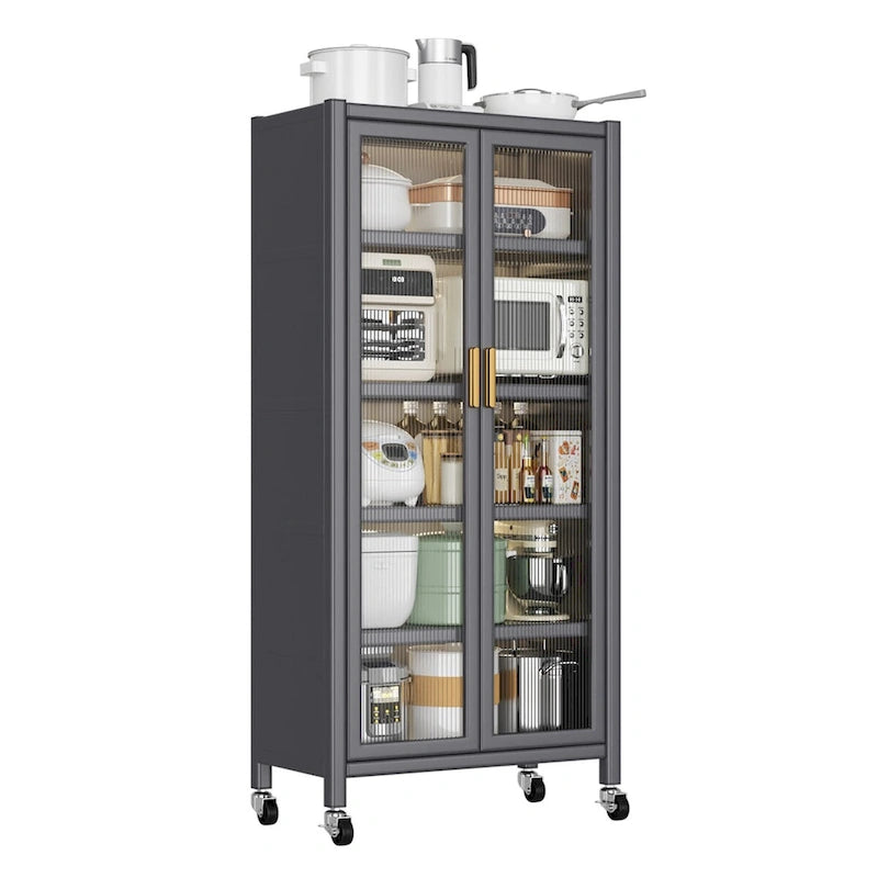 Étagères de cuisine ouvertes, du sol au plafond, rangement micro-ondes multiniveaux, armoire de rangement pour bols, armoires latérales