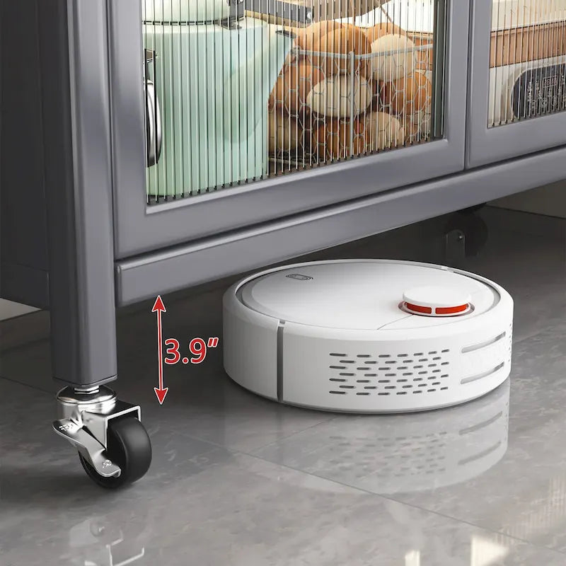 Étagères de cuisine ouvertes, du sol au plafond, rangement micro-ondes multiniveaux, armoire de rangement pour bols, armoires latérales