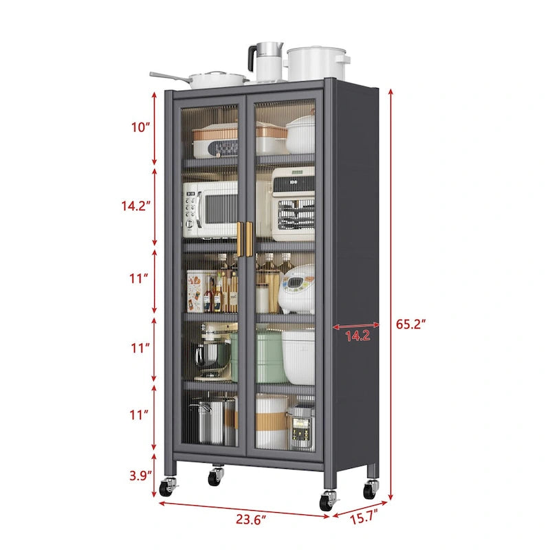 Étagères de cuisine ouvertes, du sol au plafond, rangement micro-ondes multiniveaux, armoire de rangement pour bols, armoires latérales