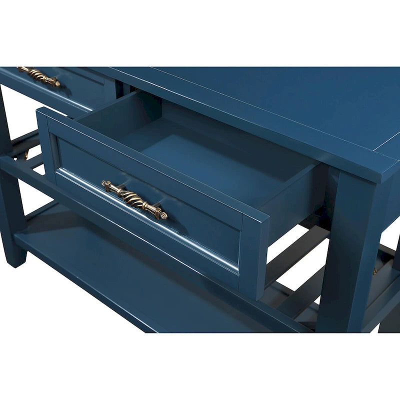 Console Sofa Table with 2 Storage Drawers and 2 Tiers Shelves, 42 Wood Buffet Sideboard for Room Kitchen Entryway Hallway