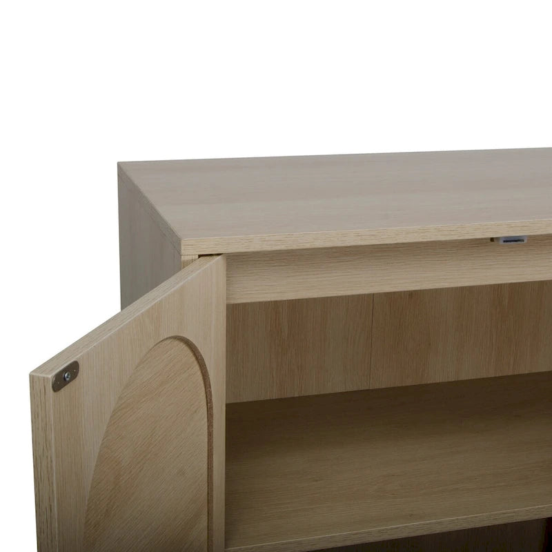 Meuble Haut en Rotin Naturel 2 Portes, Étagère Réglable, Montage Facile, Armoire Autonome pour Salon Chambre à Coucher