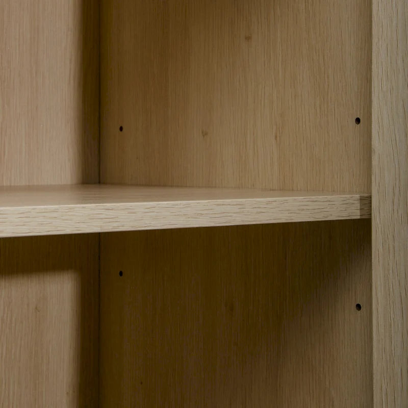 Meuble Haut en Rotin Naturel 2 Portes, Étagère Réglable, Montage Facile, Armoire Autonome pour Salon Chambre à Coucher