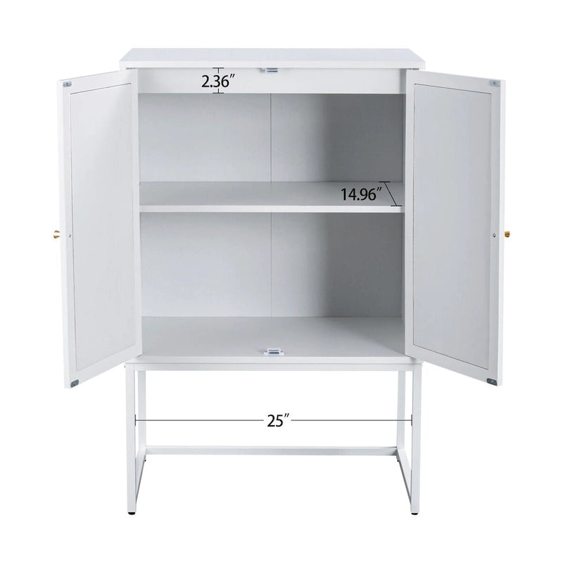 Meuble Haut en Rotin Naturel 2 Portes, Étagère Réglable, Montage Facile, Armoire Autonome pour Salon Chambre à Coucher