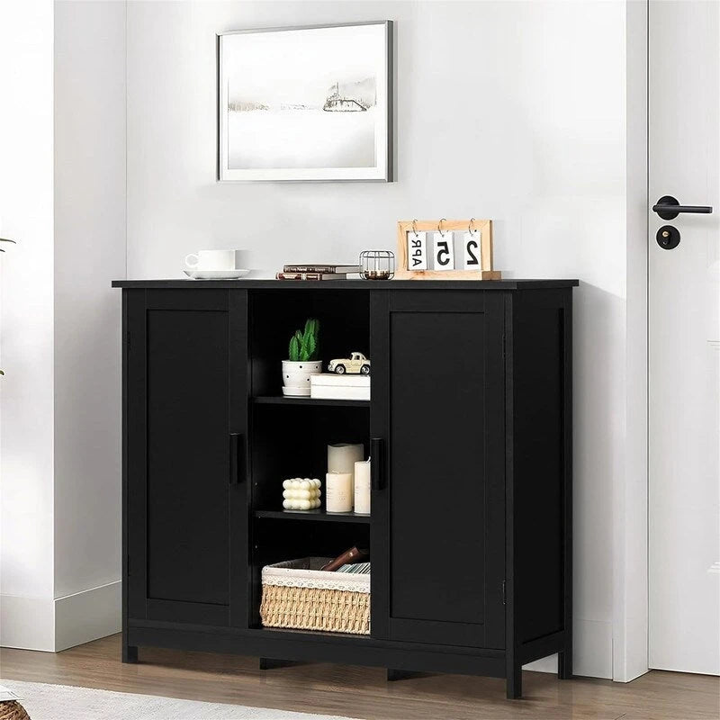 Meuble de rangement 2 portes, 4 étagères - 30P x 90L x 80,5H cm