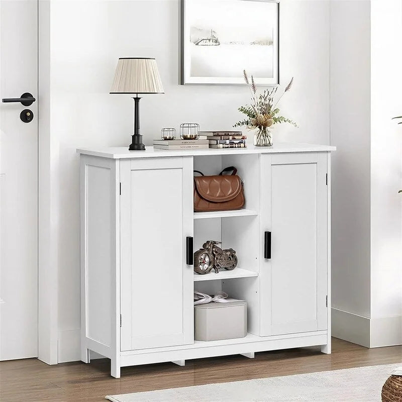 Meuble de rangement 2 portes, 4 étagères - 30P x 90L x 80,5H cm