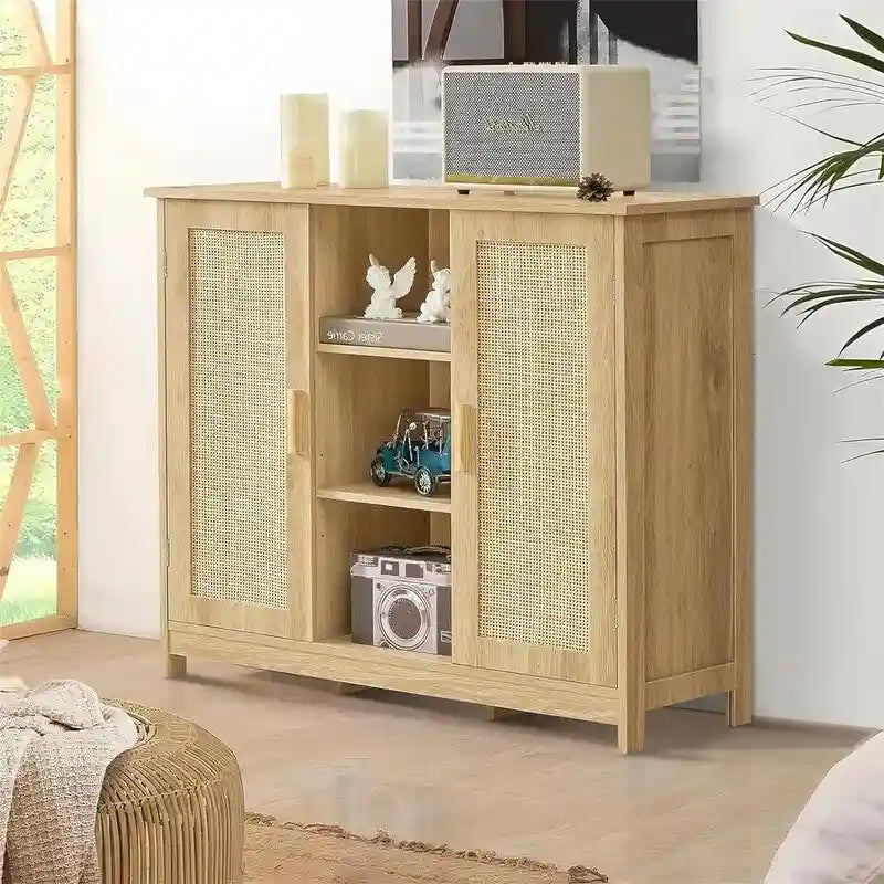 Meuble de rangement 2 portes, 4 étagères - 30P x 90L x 80,5H cm